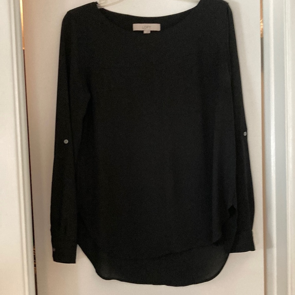LOFT Long Sleeve Top Size S Black in good condition